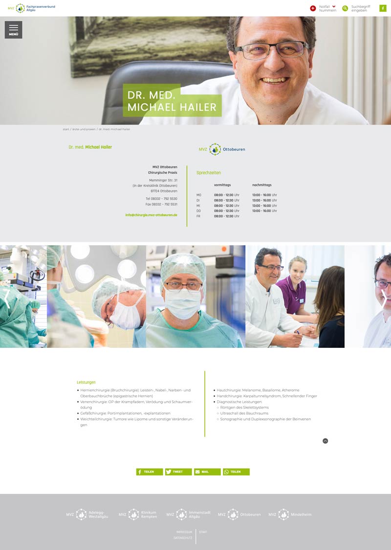 Professionelle Website Arztpraxis MVZ Allgäu